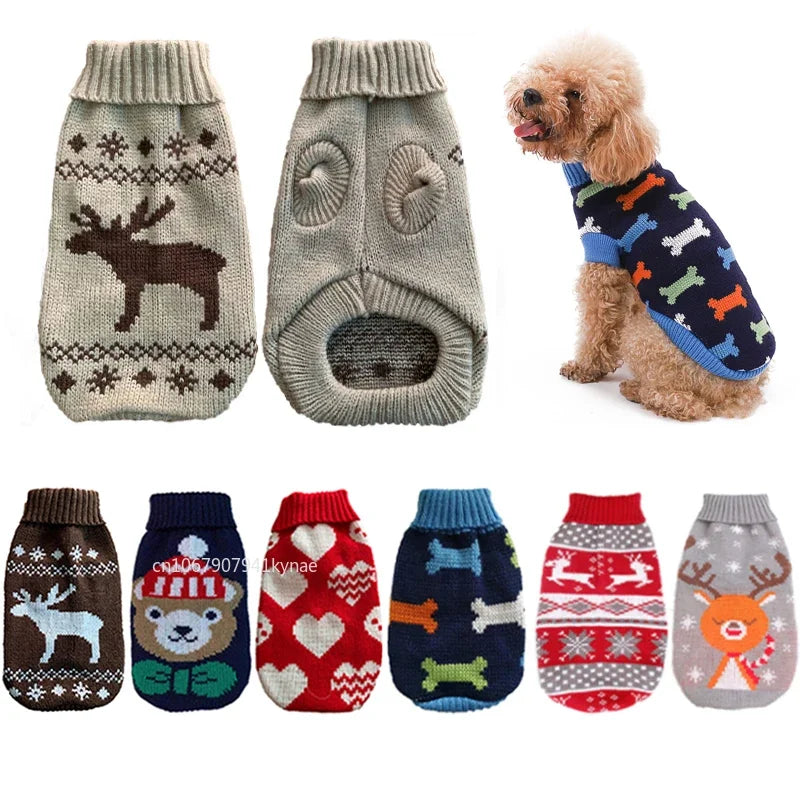 Warm Pet Dog Sweater Winter Dog Clothes for Small Medium Dogs Knitted Puppy Cat Coat Chihuahua French Bulldogs Yorkie Customes - V.I.P Digital Presence