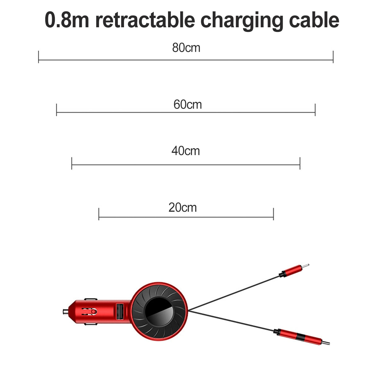 3-IN-1 Car Charger Mobile Phone Adapter For IOS/Android/Type-C USB Retractable Charging Cable 4.2A Fast Charing For Truck - V.I.P Digital Presence