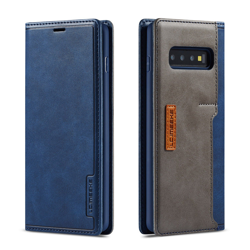 Funda para teléfono con tapa simple y diseño de piel de becerro para Apple iPhone 13, con tarjetero externo y soporte para negocios