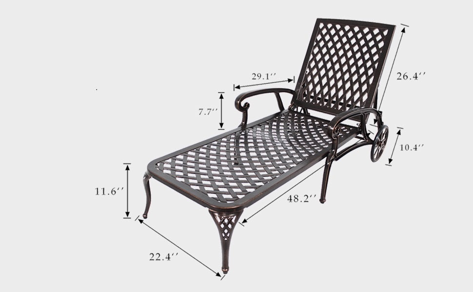 Aluminium Cast lounge chair 2pcs brown - V.I.P Digital Presence
