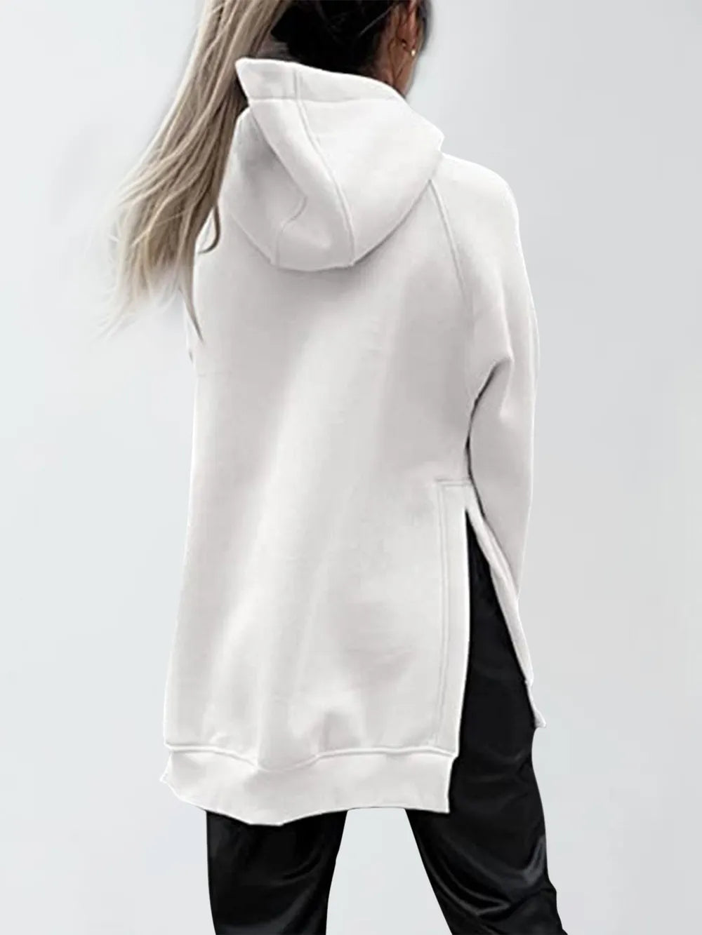 Slit Pocketed Raglan Sleeve Hoodie - V.I.P Digital Presence
