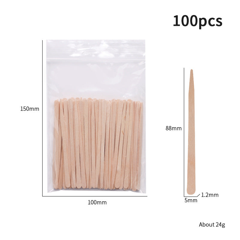 100-Piece Bag of Disposable Wooden Sticks for Hair Removal Waxing and Scraping Tools - V.I.P Digital Presence