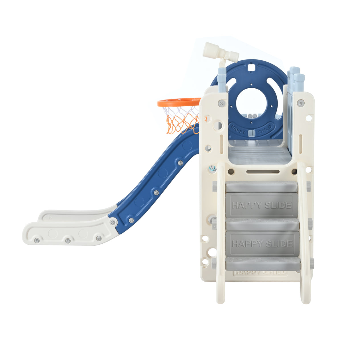 10-1 Toddler Slide Set,Kids Slide for Toddlers Ages 1+, Basketball Hoop Pirate Ship Themed Slide with Ship Head Indoor& Outdoor - V.I.P Digital Presence