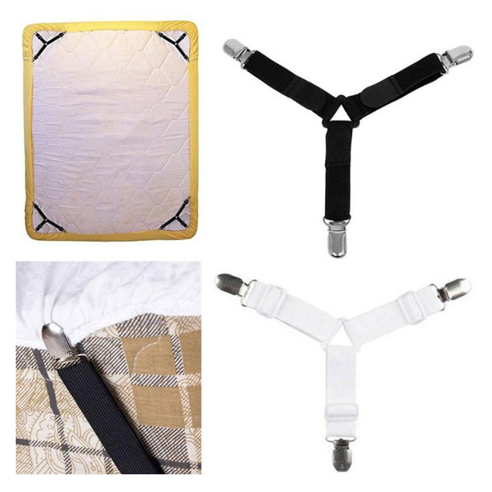 Bedding Article Accessory 4pcs Nylon Buckle Elastic Band Non Slip Sheet Fixer Holder for Bed sheets Practical Bedspread