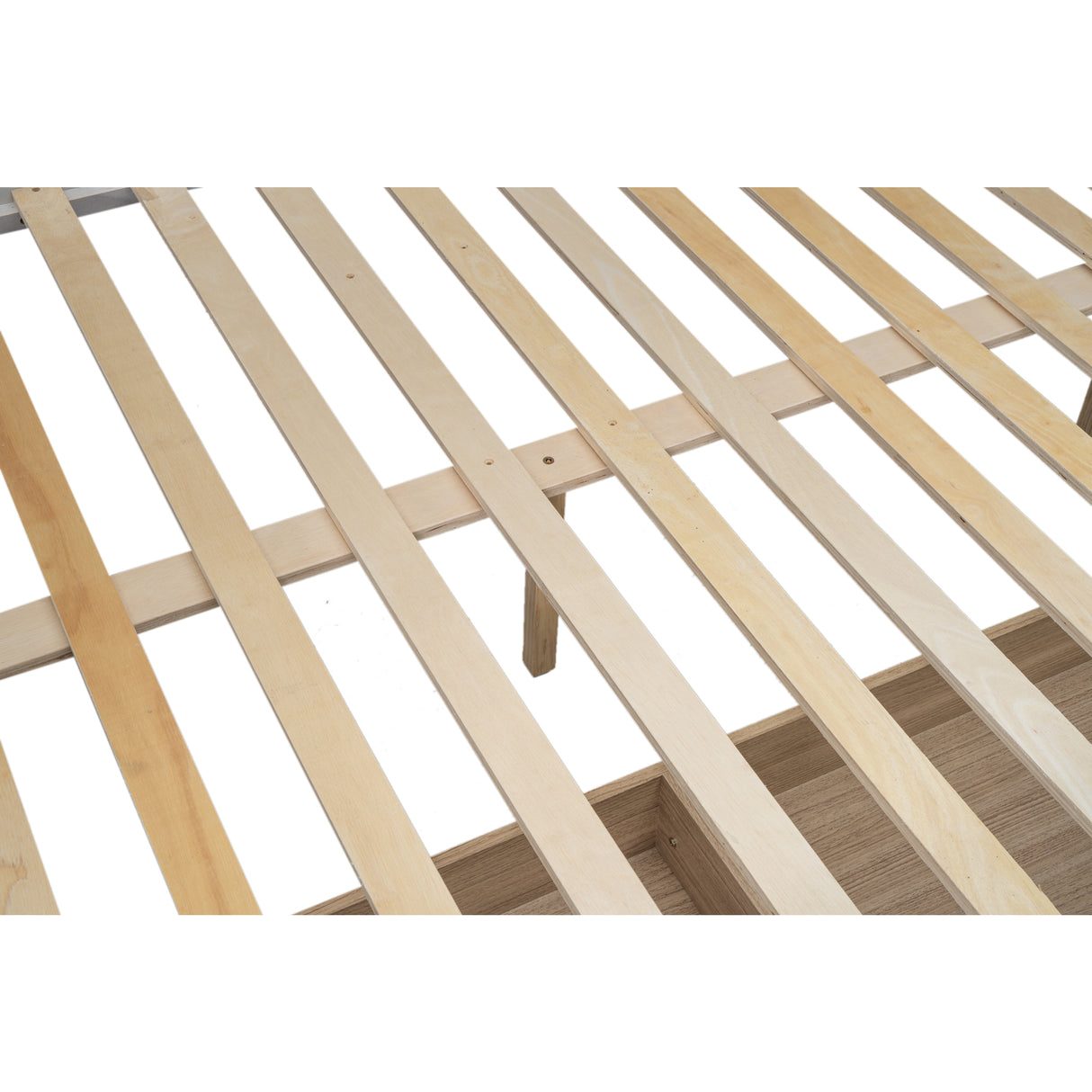 Wood Twin over Full Bunk Bed with 2 Drawers White
