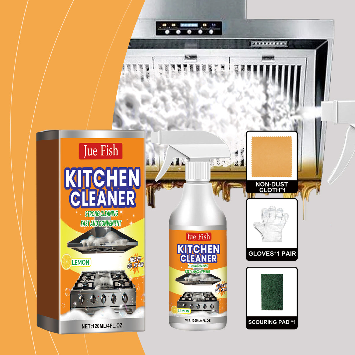 Kitchen Grease Cleaner, Multi-Effect Cleaning Kitchen Hood Stove Heavy Oil And Stubborn Dirt - V.I.P Digital Presence