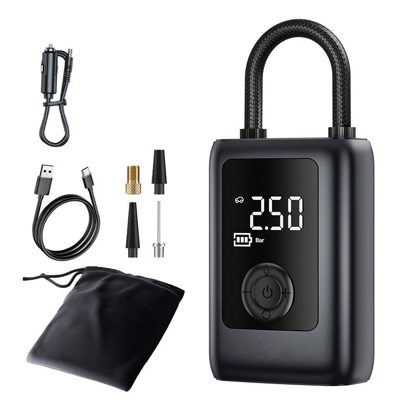 150PSI Rechargeable Electric Tire Pump with Light & LCD: for cars, bikes - V.I.P Digital Presence