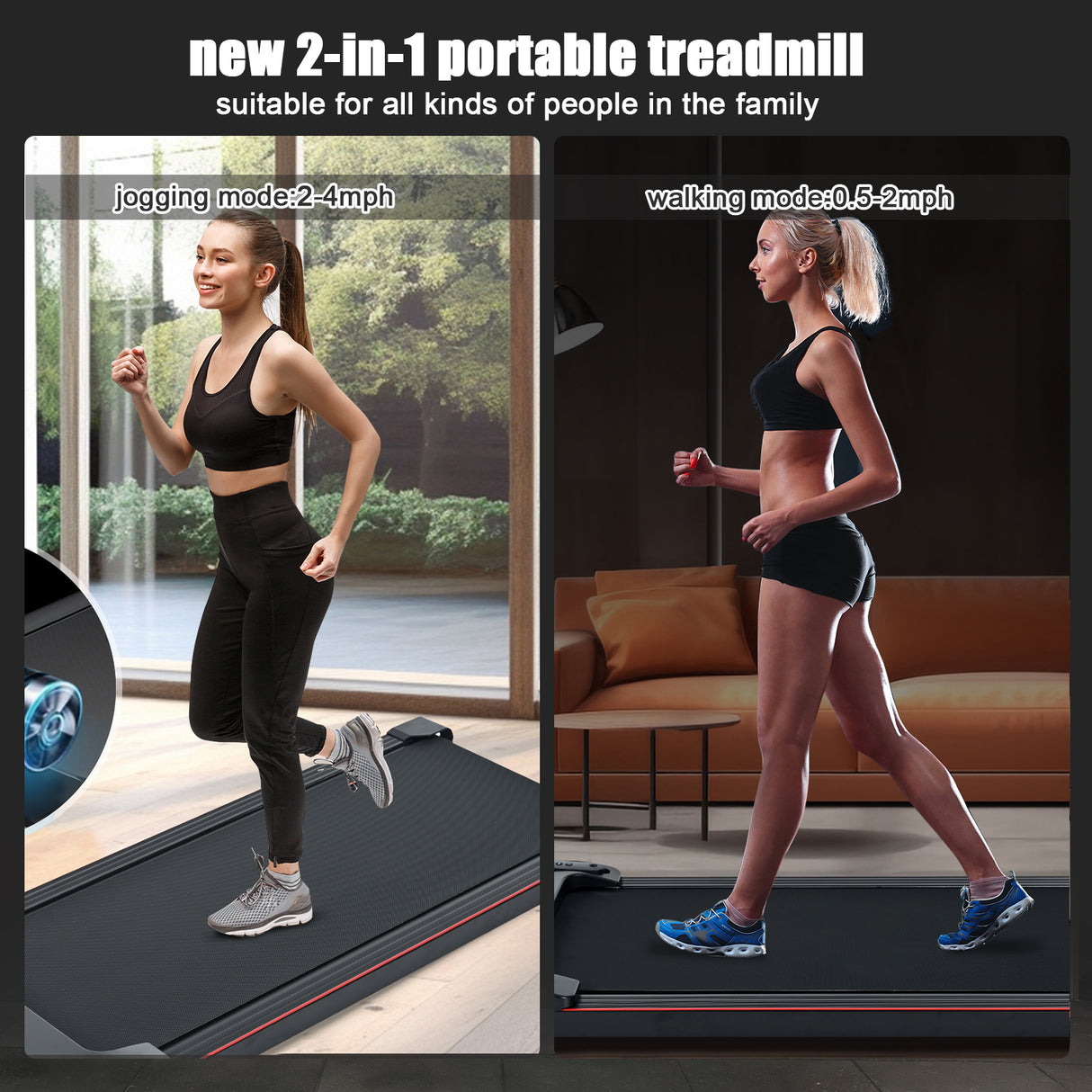 Brushless electric walking mat, 300 pound capacity, portable treadmill for home use, 0.5 to 4.0 miles per hour - V.I.P Digital Presence