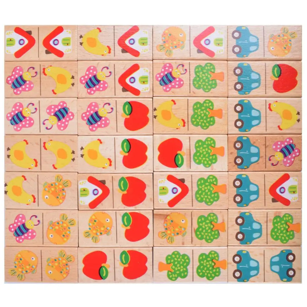 Garden Domino Puzzle Dragon Plate Beech Wood Building Blocks Children's Puzzle Early Education Toys for Boys and Girls - V.I.P Digital Presence