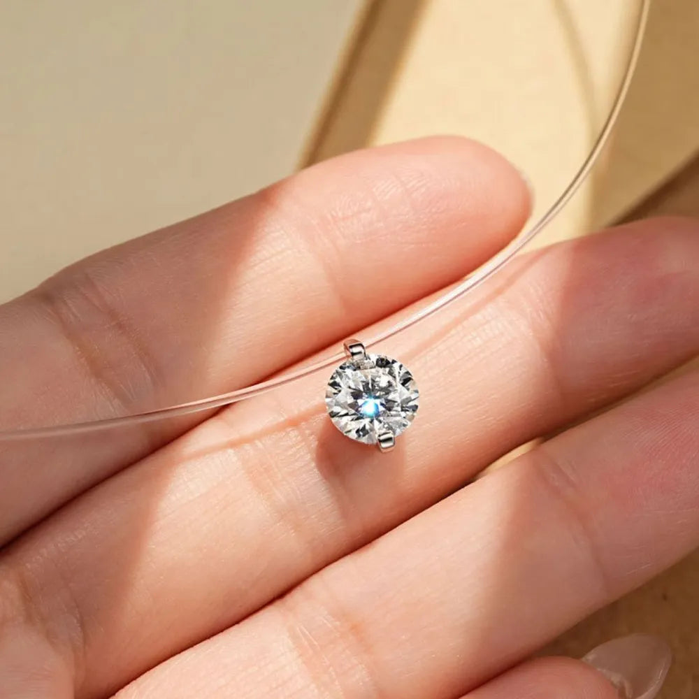 1 Carat Moissanite 925 Sterling Silver Necklace - V.I.P Digital Presence