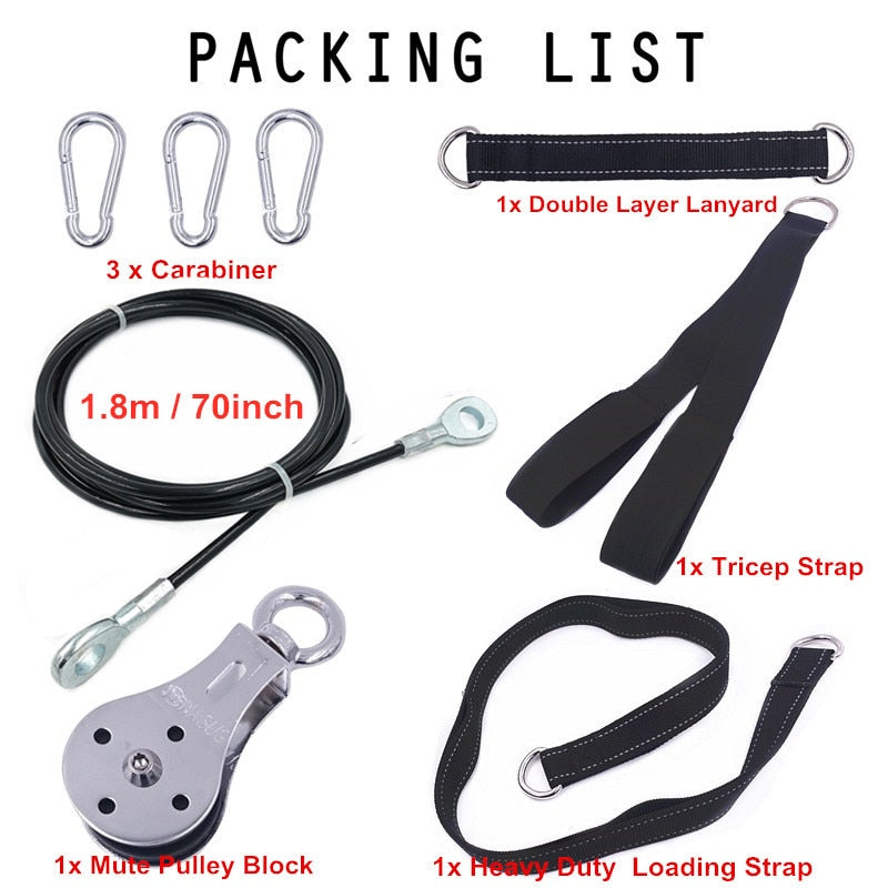 Fitness DIY Pulley Cable Machine Attachment System Arm Biceps Triceps Blaster Hand Strength Trainning Home Gym Workout Equipment - V.I.P Digital Presence