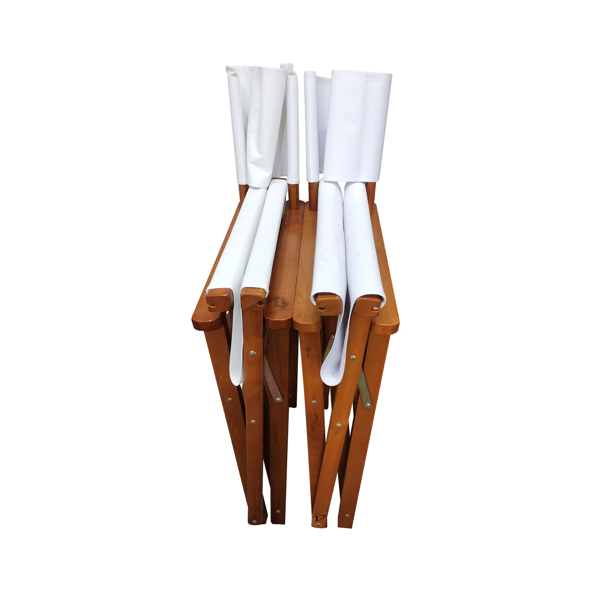 Folding Chair Wooden Director Chair Canvas Folding Chair Folding Chair 2pcs/set populus + Canvas (Color : White) - V.I.P Digital Presence