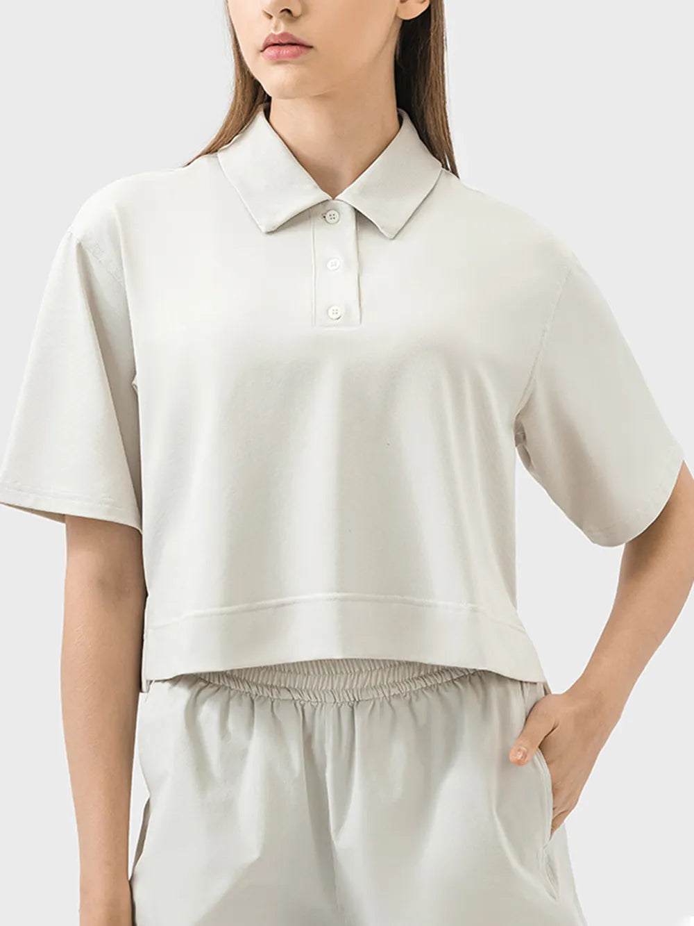 Half Button Short Sleeve Active T-Shirt - V.I.P Digital Presence