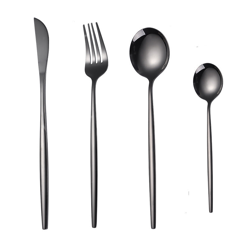 Portuguese Stainless Steel Knife Fork Spoon Golden Steak Knife Fork Set Four-Piece Tableware Set - V.I.P Digital Presence