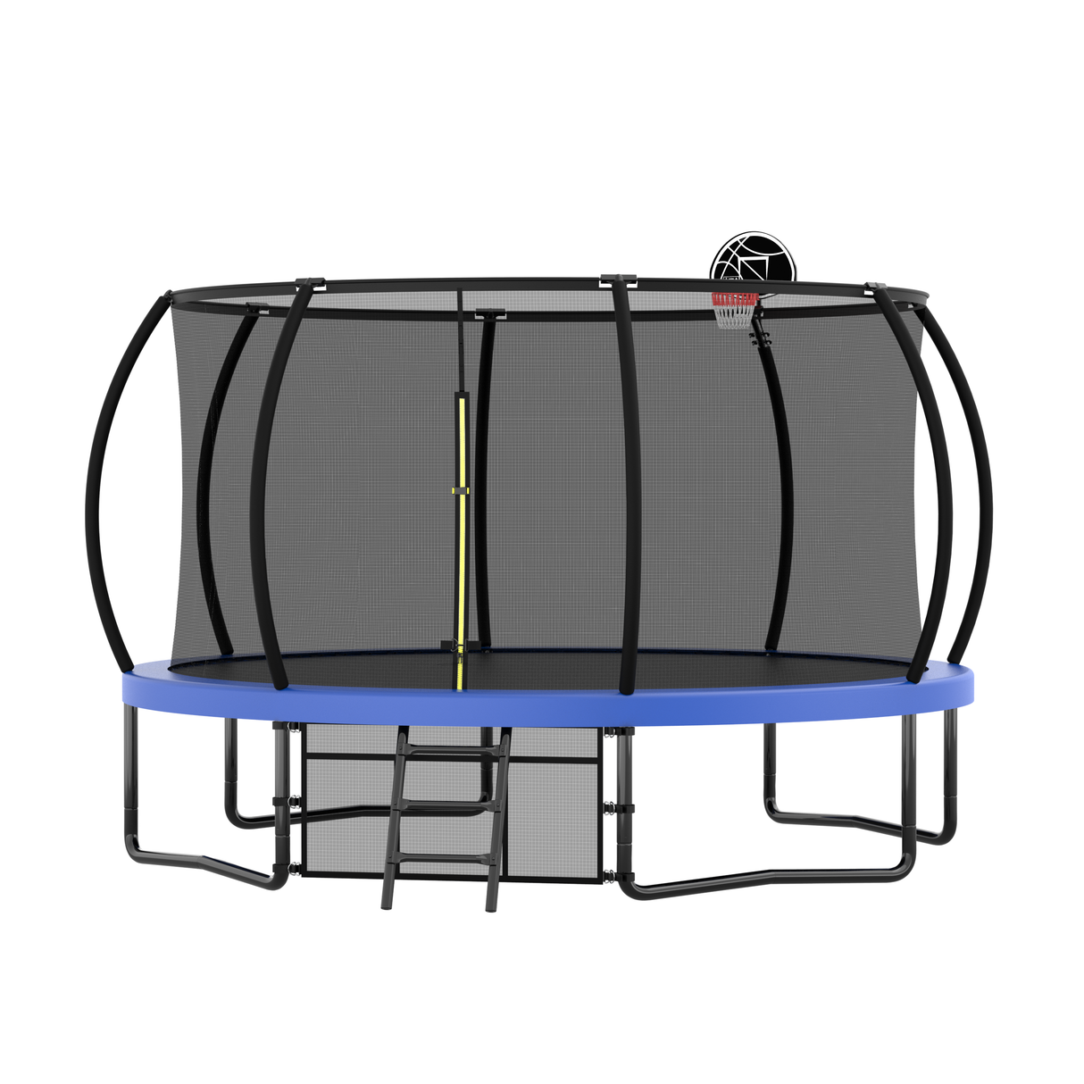 12FT Recreational Kids Trampoline with Safety Enclosure Net & Ladder, Outdoor Recreational Trampolines - V.I.P Digital Presence