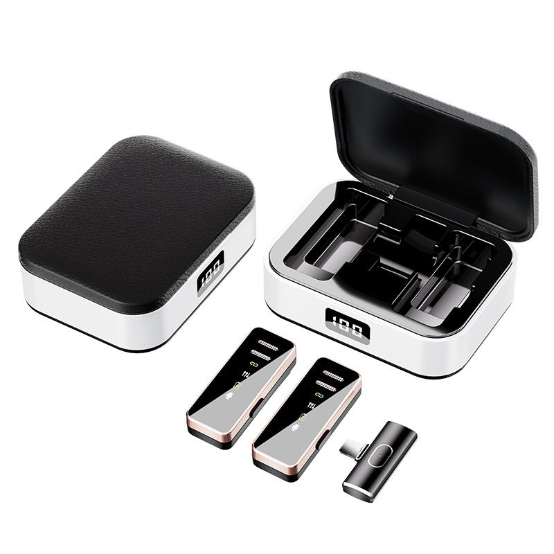S18 wireless lavalier microphone charging compartment noise reduction reverberation digital display little bee live microphone - V.I.P Digital Presence