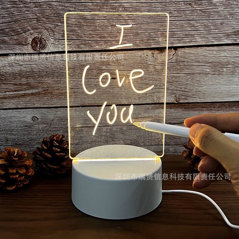 Take Down Notes And Light Up Your Space Transparent Luminous Acrylic Noteboard - V.I.P Digital Presence