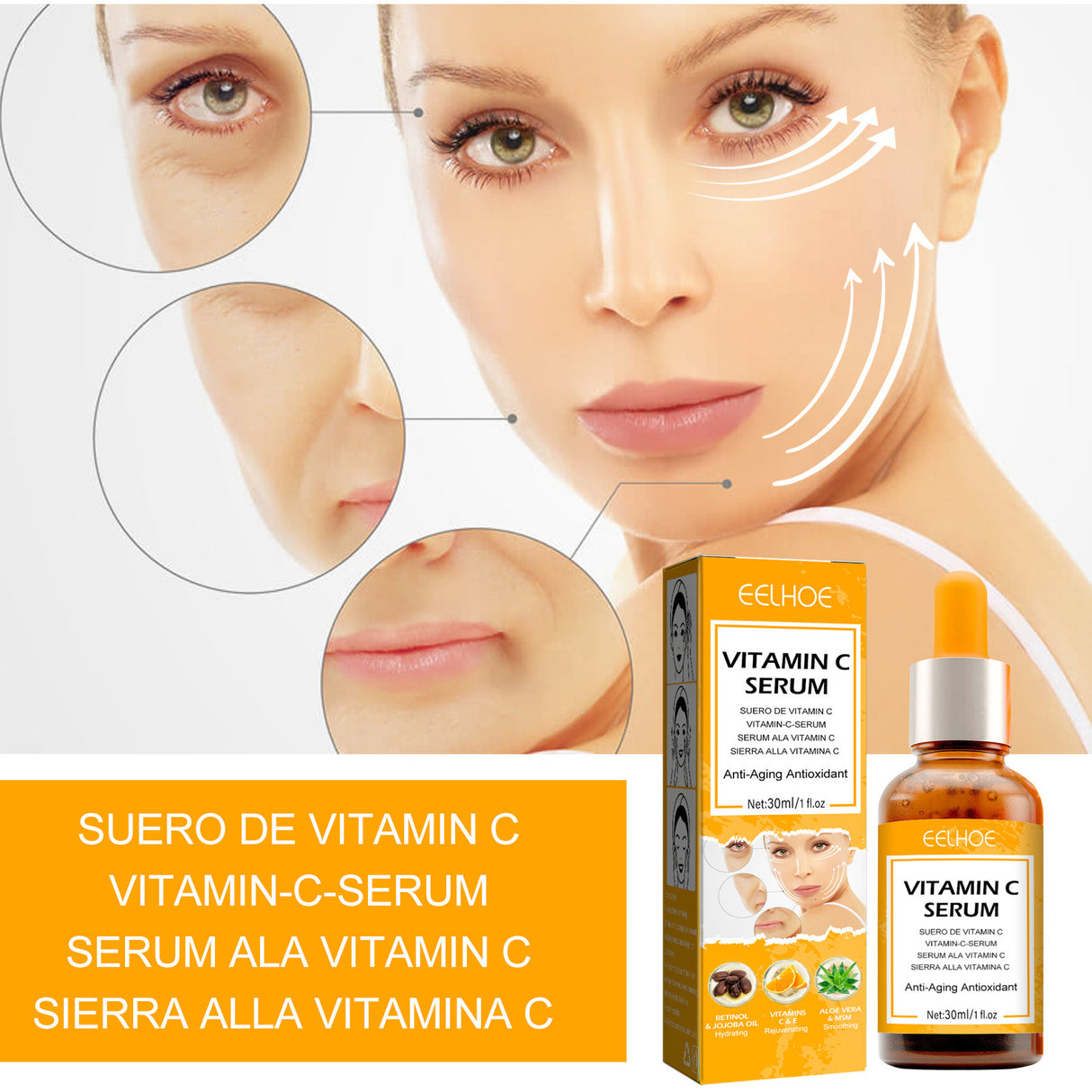 Vitamin C Anti-Aging Serum, Lighten Neck Lines And Facial Wrinkles, Firming And Tender Skin Anti-Wrinkle Serum - V.I.P Digital Presence