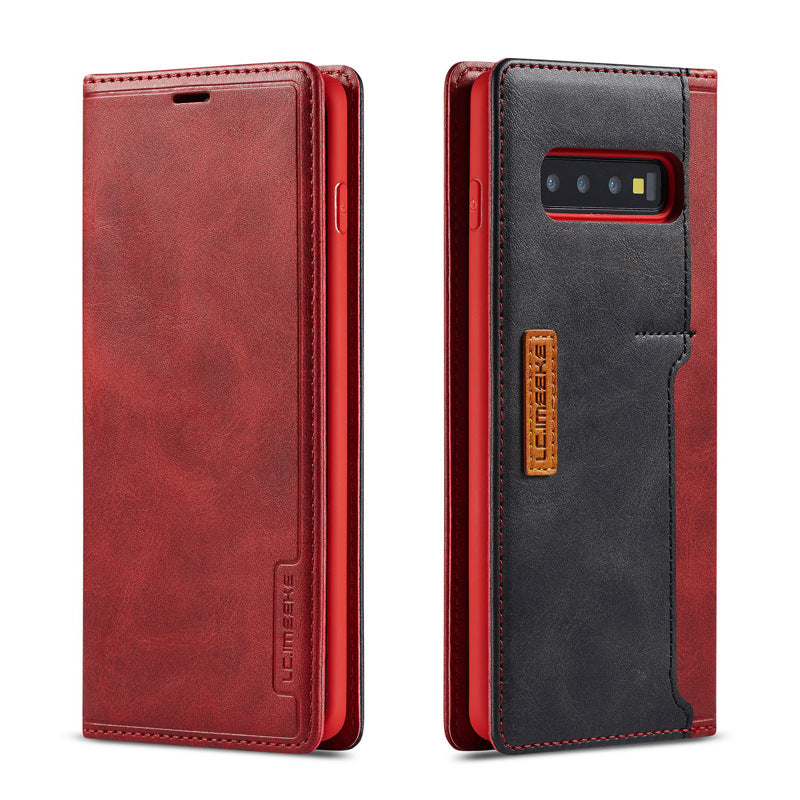 Funda para teléfono con tapa simple y diseño de piel de becerro para Apple iPhone 13, con tarjetero externo y soporte para negocios