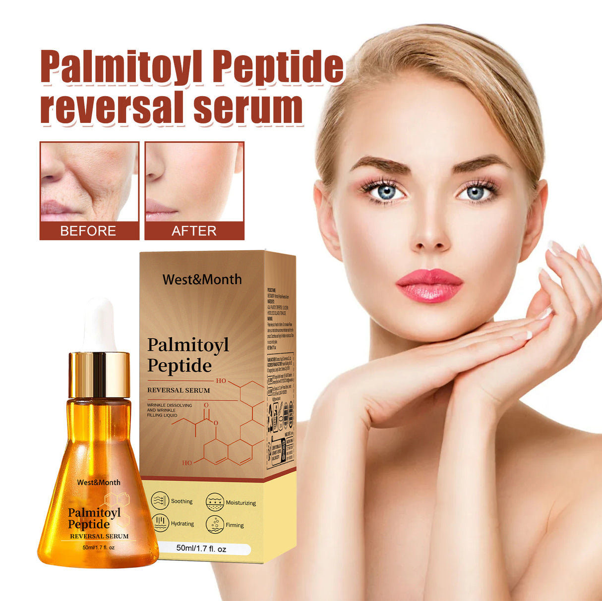 Palmitoyl Peptide Reversal Serum, Fade Lines Moisturizing Firming Anti-wrinkle Essence - V.I.P Digital Presence