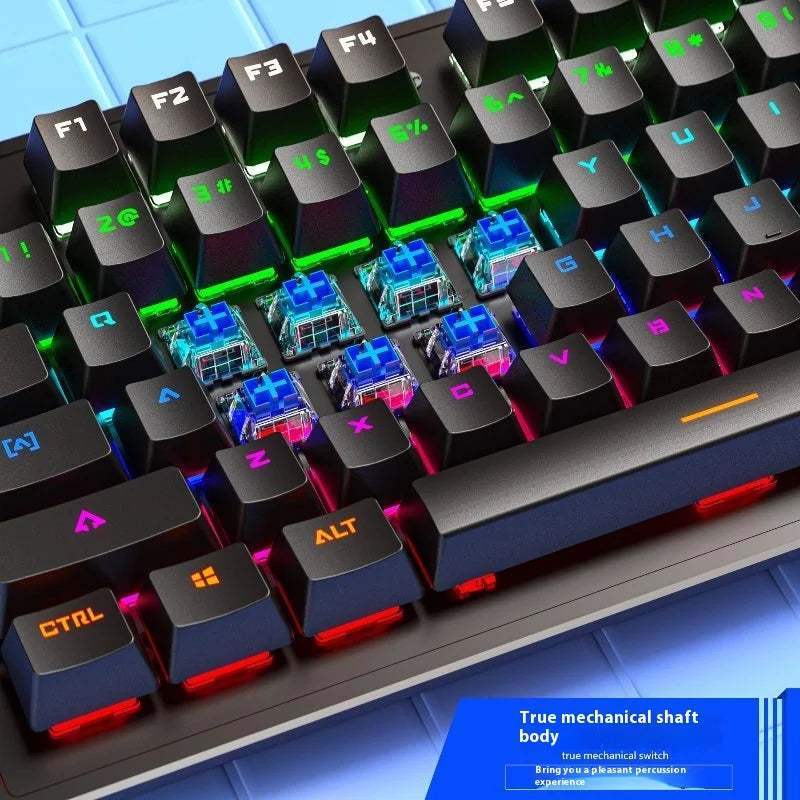 Cracked K880 Hot Swappable Mechanical Keyboard, Esports Game, Green Axis Office Computer Keyboard, Wired Mechanical Keyboard - V.I.P Digital Presence