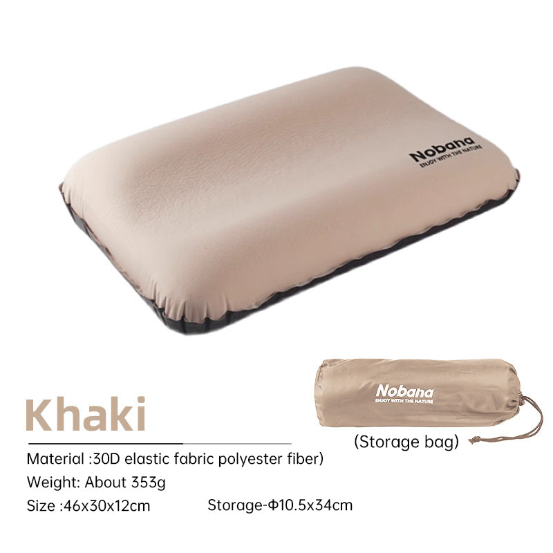Outdoor 3D Sponge Pillow Automatic Inflatable Pillow Camping Tent Air Cushion Pillow Travel Portable Cervical Neck Pillow - V.I.P Digital Presence