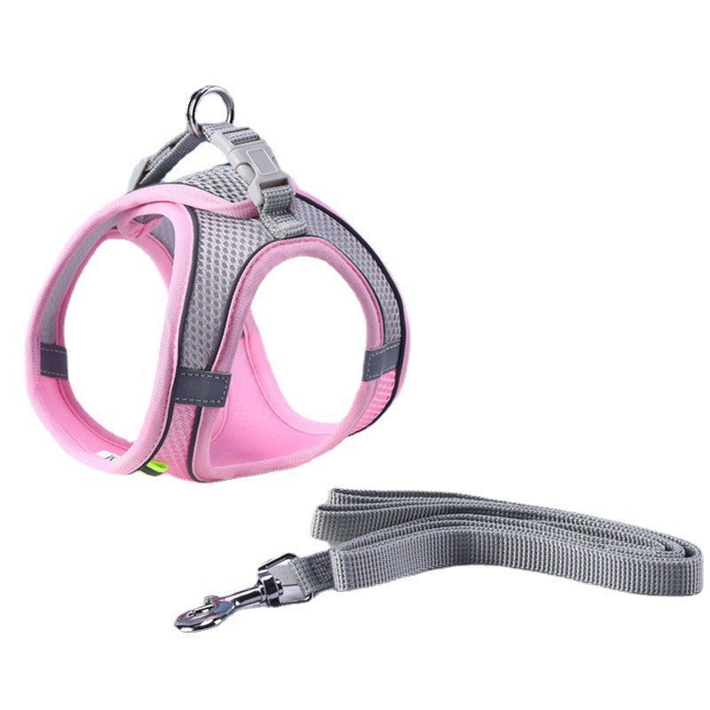 Adjustable Reflective Breathable Mesh Pet Harness for Cats and Dogs with Leash for Outdoor Use - V.I.P Digital Presence