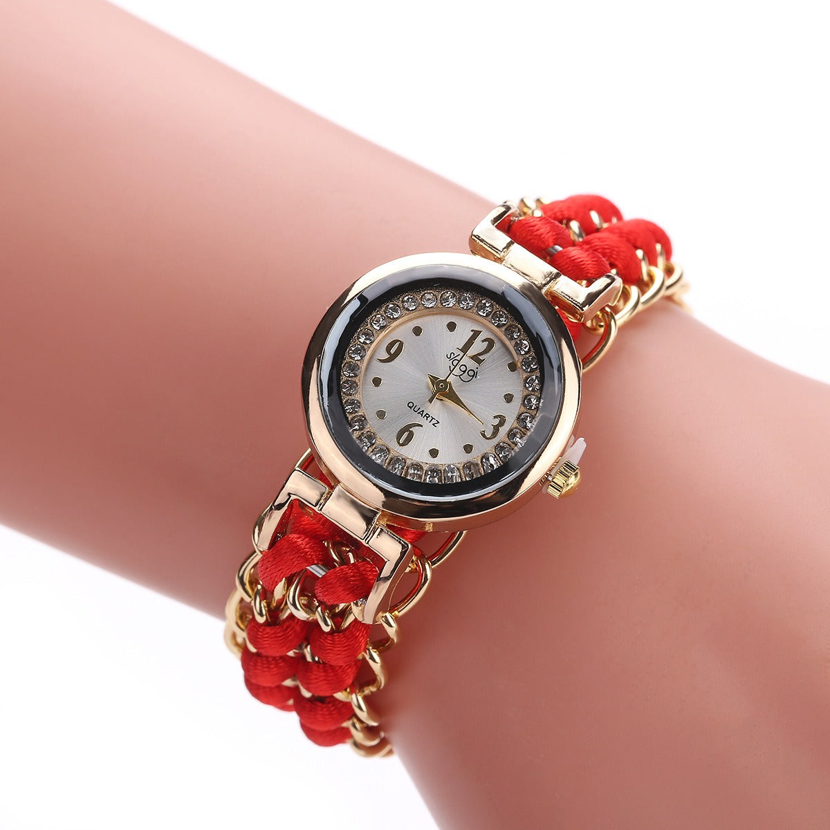 New small dial with diamond inlay Women's woven rope watch Women's creative fashion retractable rope quartz watch - V.I.P Digital Presence