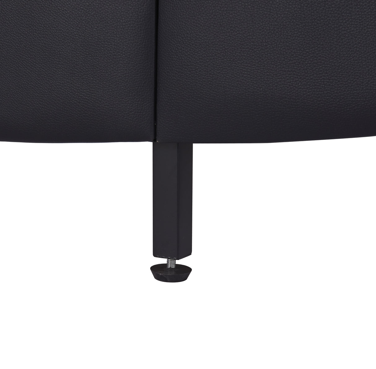 Queen Size Upholstered Faux Leather Platform Bed with LED Light Bed Frame with Slatted - Black - V.I.P Digital Presence