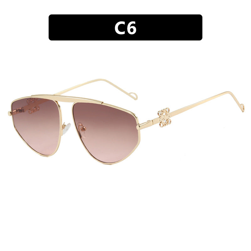 Single beam irregular sunglasses, metal toad hollow sunglasses, European and American UV resistant sunglasses, concave design for women - V.I.P Digital Presence