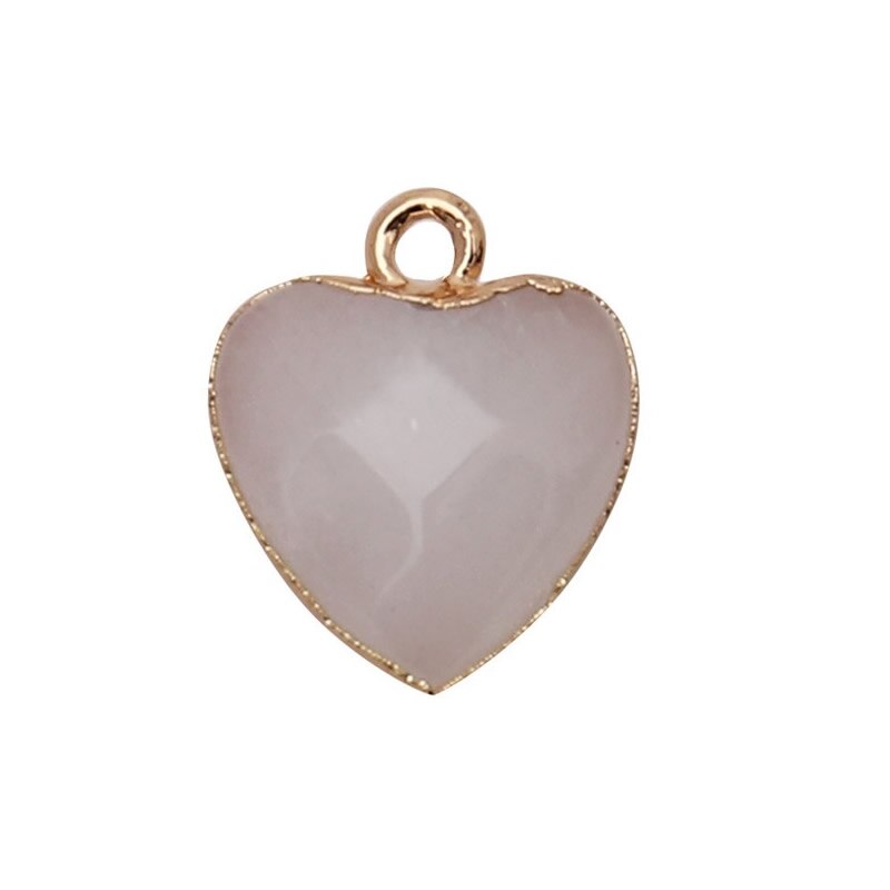 Women Jewelry 12.5mm Small Lovely Heart Pendant Labradorit Aventurine Opal Rose Crystal Quartz Stone Pendant DIY for Necklace - V.I.P Digital Presence