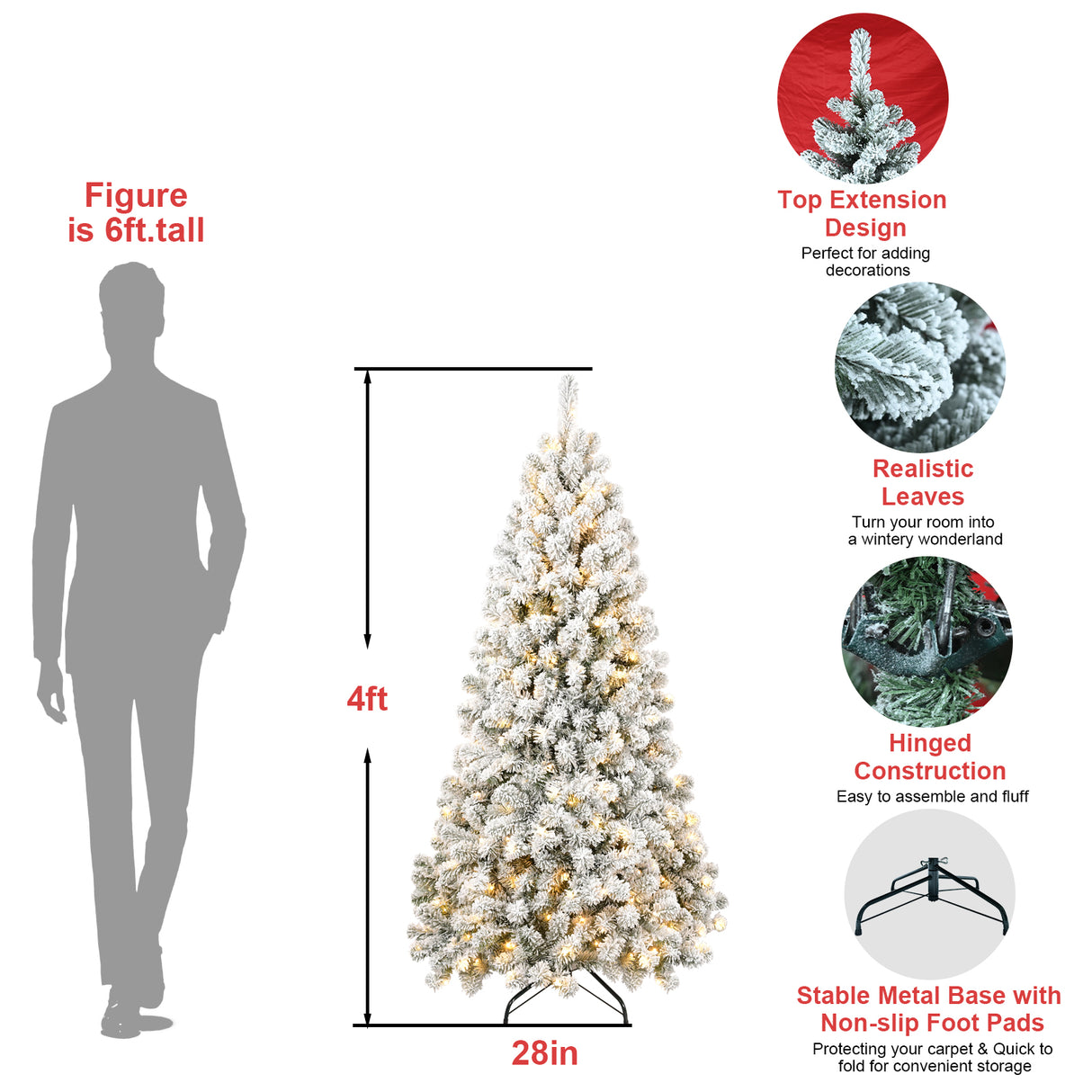 5FT PVC Memory Wire Christmas tree (With Light) - V.I.P Digital Presence