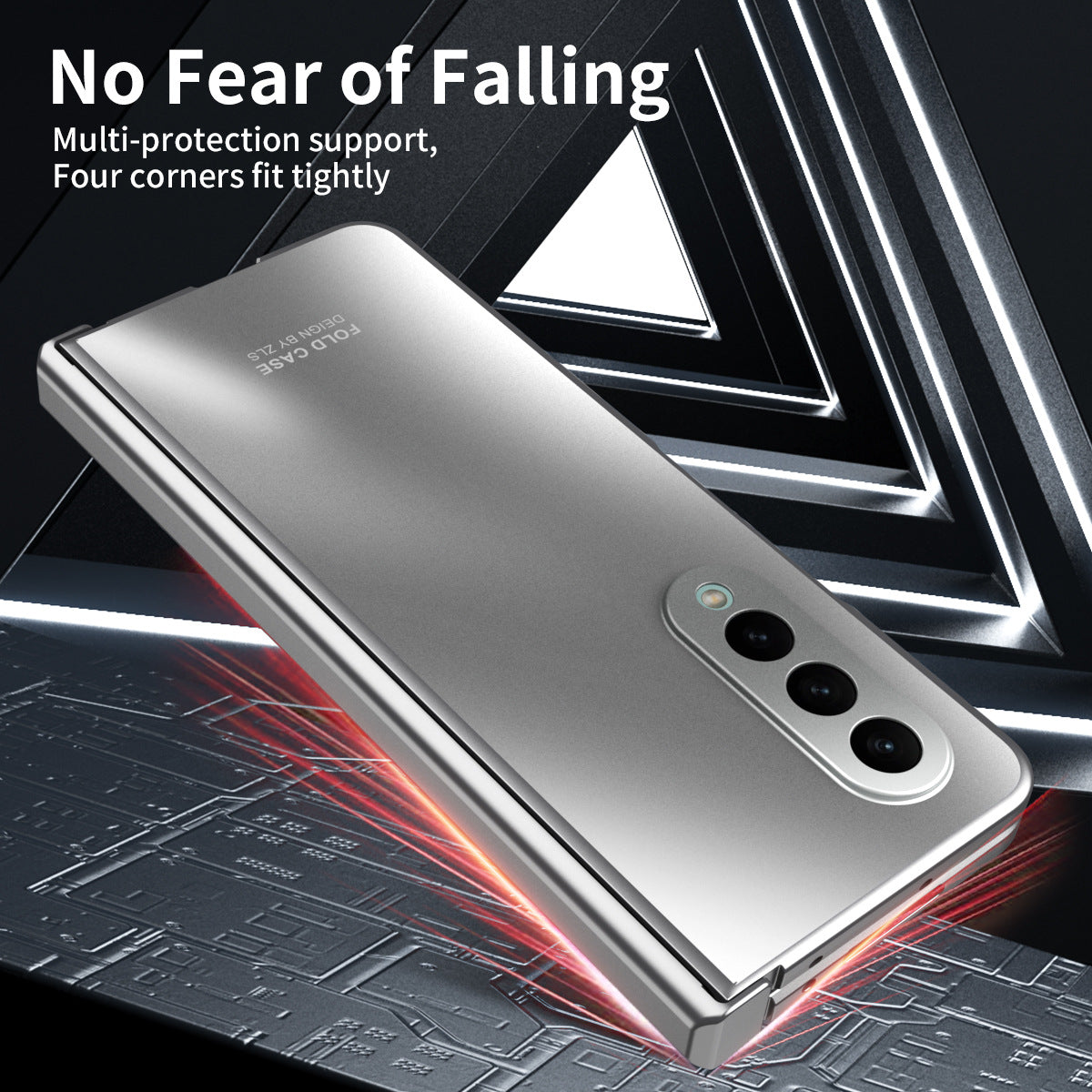 Suitable for Samsung Fold5 phone case ZFOLD4 folding screen solid color electroplating Fold3 all inclusive anti drop protective case 5G - V.I.P Digital Presence