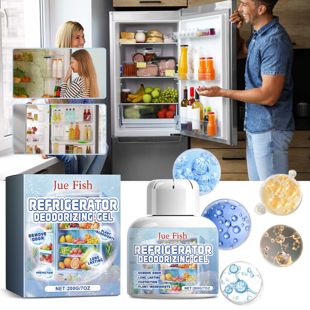 Refrigerator Deodorizer Purifying Gel, Indoor Refrigerator Deodorization Purification Fresh-Keeping Anti-Channeling Clean Odor - V.I.P Digital Presence