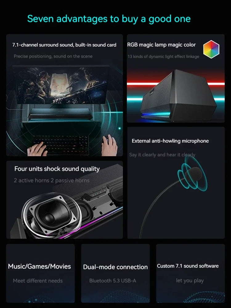 Edifier G1500bar Gaming Loudspeaker Box Desktop Home Laptop Wired Bluetooth Music Movie Games Three Sound Modes Loudspeaker Box - V.I.P Digital Presence