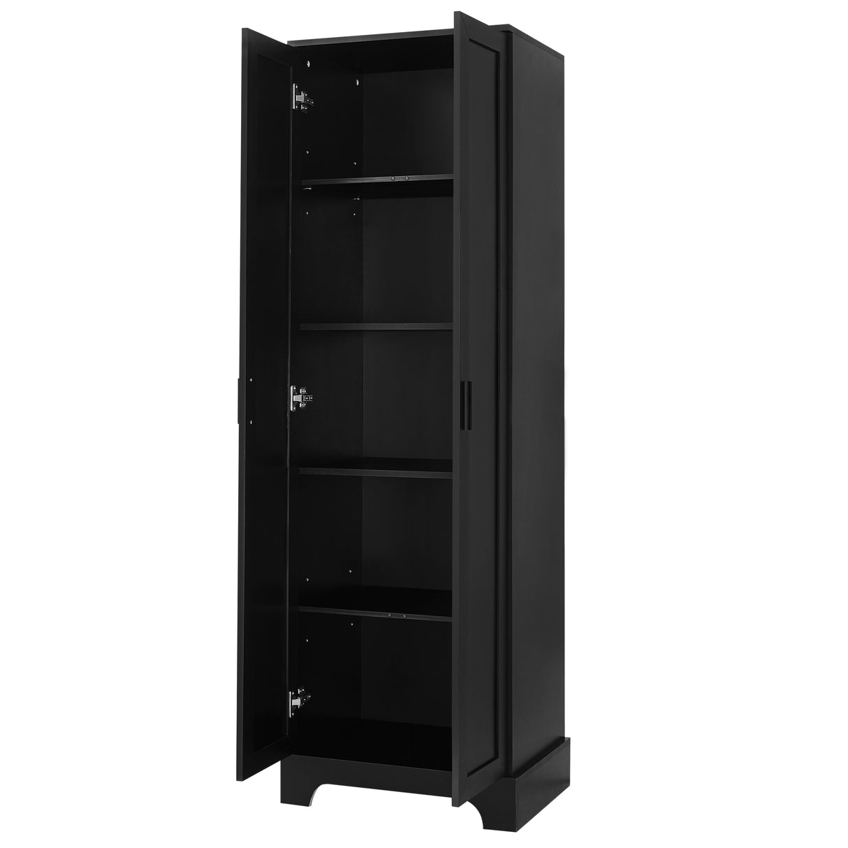 Storage Cabinet with Two Doors for Bathroom, Office, Adjustable Shelf, MDF Board, Black - V.I.P Digital Presence