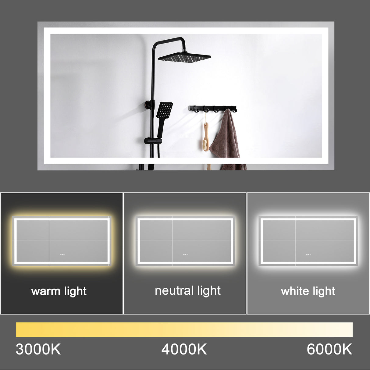 72"×36" LED Mirror Light Bathroom,anti-Fog & Dimming Led Bathroom Vanity Mirror - V.I.P Digital Presence