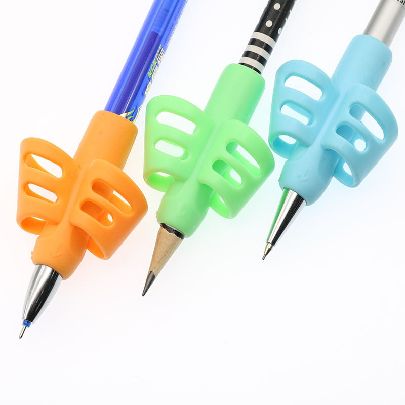 Two-Finger Pen Holder Silicone Baby Learning Writing Tool Correction Device Pencil Set Stationery 3 Piece Set Gift 2 Piece Fish - V.I.P Digital Presence