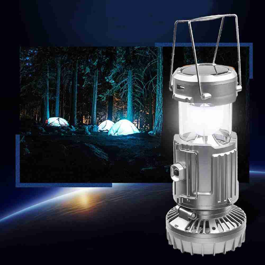 Portable Outdoor LED Camping Lantern With Fan Solar Charge Rechargeable Light Hanging Tent Lamp Fish Flashlight - V.I.P Digital Presence