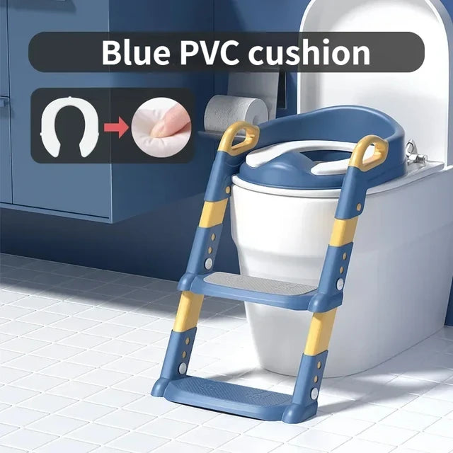 Stair Style Children's Toilet Boy and Girl Baby Toilet Folding Rack Step Stool Child Step Toilet Seat Ring Baby Potty Toilets - V.I.P Digital Presence