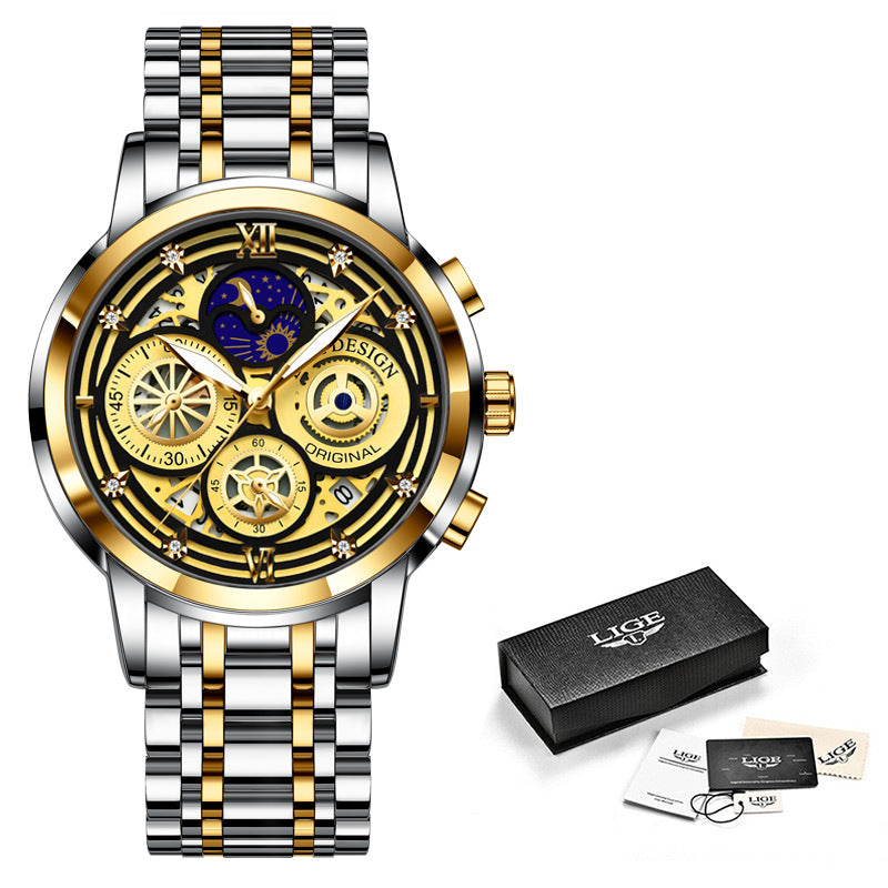 Men's Quartz Watch Skeleton New Concept Waterproof Watch Multifunctional Watch - V.I.P Digital Presence