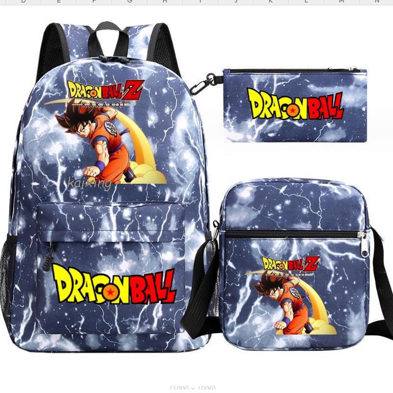 Youth Dragon Ball Backpack Student Shoulder Bag Travel Bag 3-Piece Set - V.I.P Digital Presence