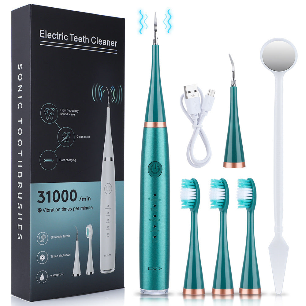 5-Speed High Frequency Vibrating Tooth Cleaner USB Electric Toothbrush Cleaning Device To Remove Stained Calculus Set Tooth Cleaning Instrument - V.I.P Digital Presence
