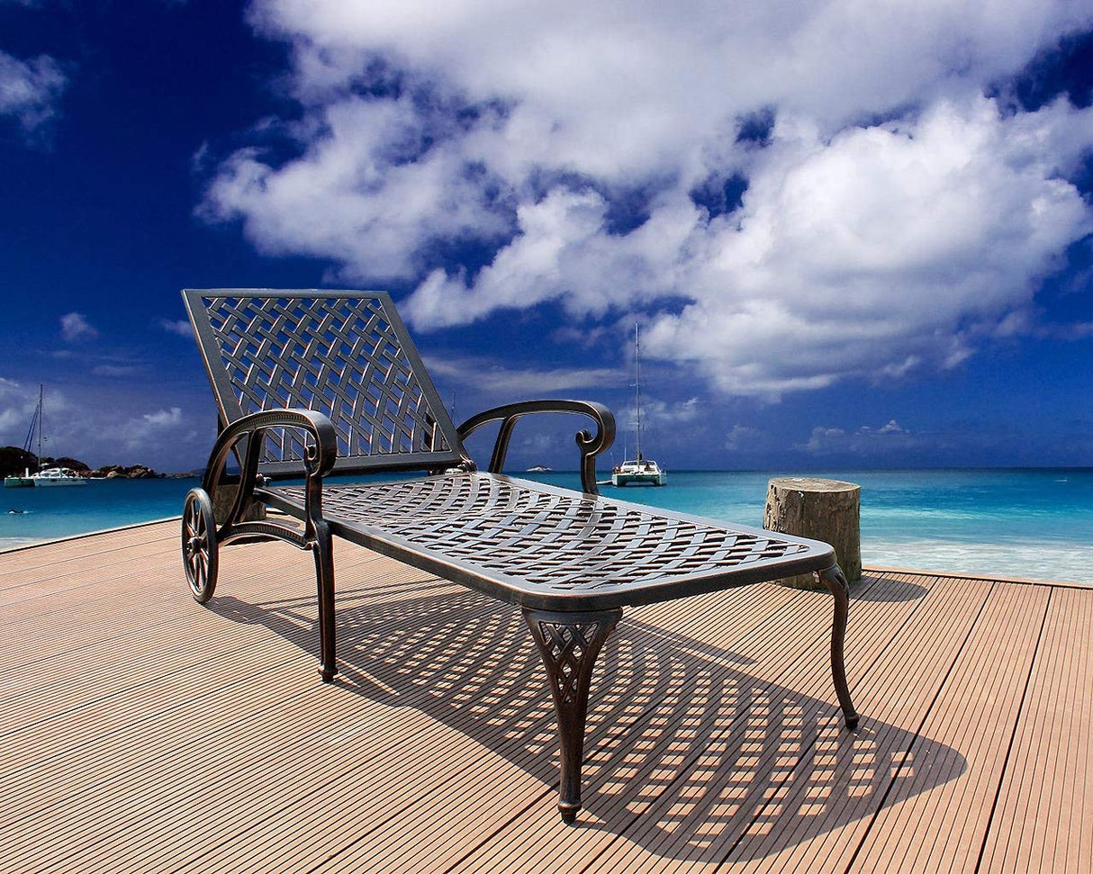Aluminium Cast lounge chair 2pcs brown - V.I.P Digital Presence