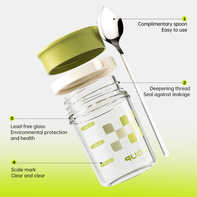 Glass oatmeal breakfast cup home milk cup with spoon bowl water cup with coffee cup - V.I.P Digital Presence