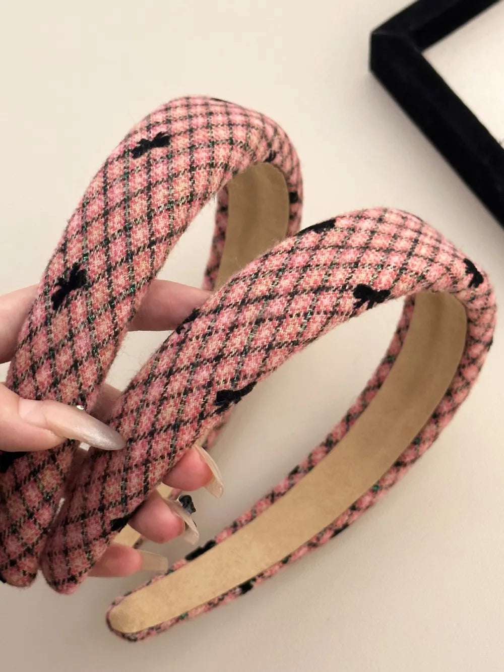 Plaid Bow Wide Headband - V.I.P Digital Presence