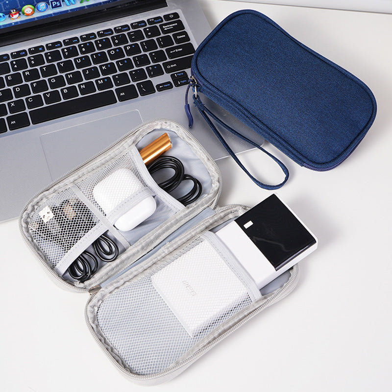 Multi - Functional Digital Accessories Organizer with Multiple - Layer Data Cable Pouch, Dust - proof Headphone Bag and Power Bank Pocket - V.I.P Digital Presence