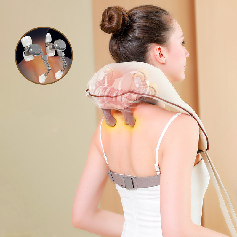 USB-C Rechargeable Kneading Massage Hot Compress Shiatsu Back Shoulder Neck Massager for Pain Relief - V.I.P Digital Presence