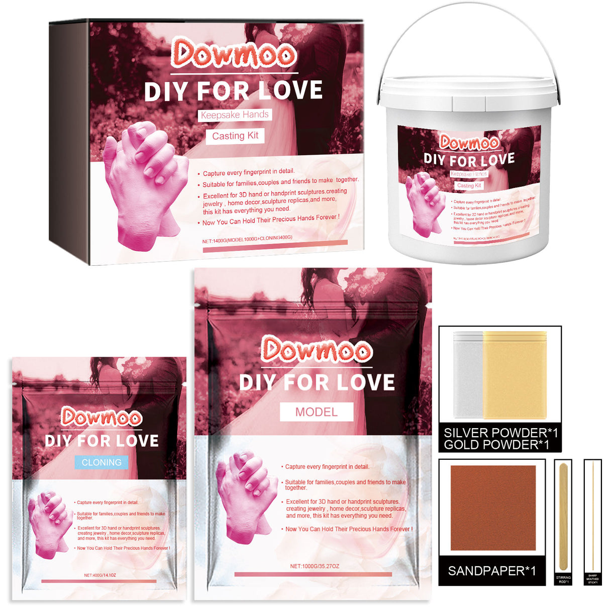 Couple Hand Model Clone Powder, Valentine's Day Diy Gift 3d Hand Model Crafts Creative Home Decoration - V.I.P Digital Presence