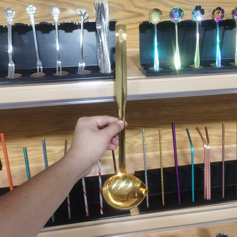 304 stainless steel oil separating spoon oil draining and filtering tool soup spoon - V.I.P Digital Presence